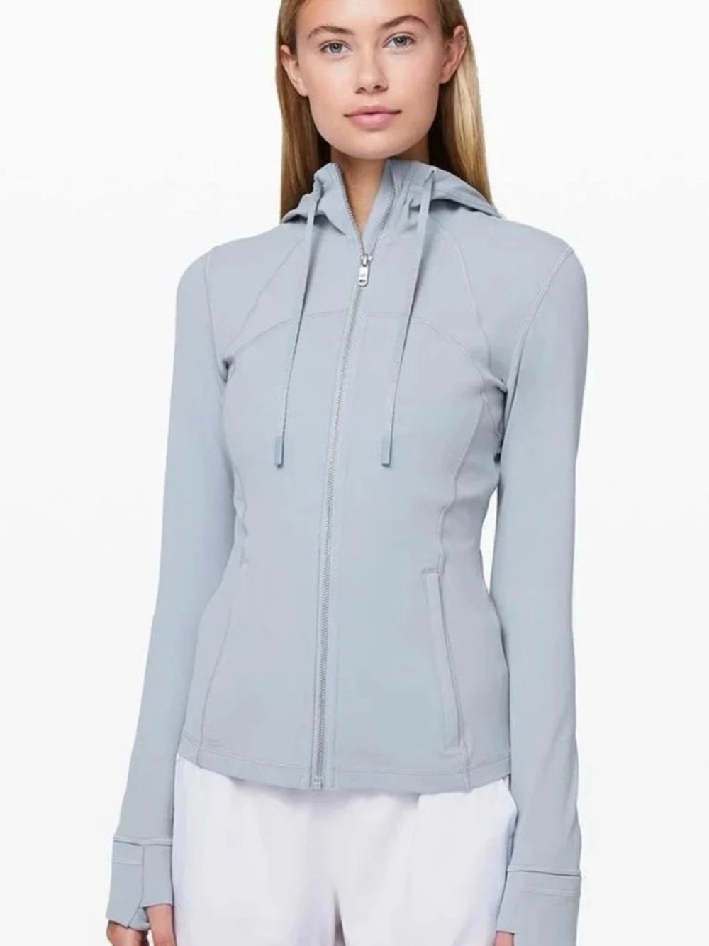 lululemon athletica Light Gray Hooded Zip Jacket